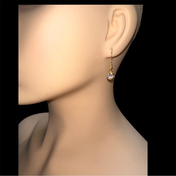 Cubic Zirconia Wire Hook Earrings - Picture 1 of 3